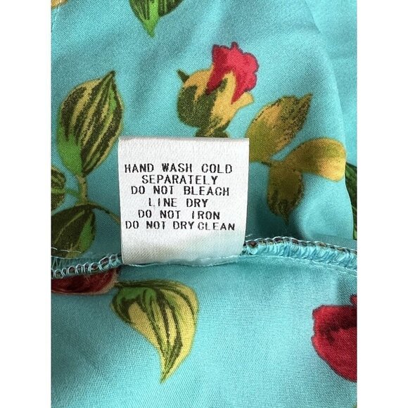 Signatures Ruffle Front Flounce Mini Dress Size S Rose Print Back Zip Ruffle Hem - Picture 11 of 16